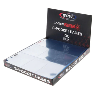 BCW LaserWeld 9-Pocket Pages Side-Load - 100 Count Box