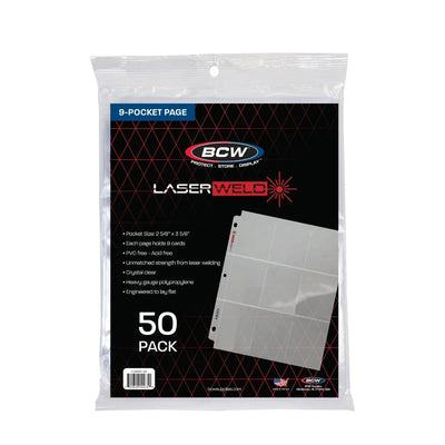 BCW LaserWeld 9-Pocket Pages - 50 Pack