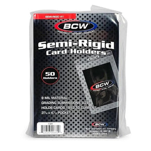 BCW Semi-Rigid Card Holders #1 - 5 Pack (250 Holders)
