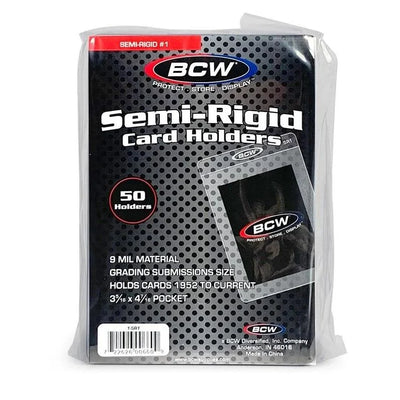 BCW Semi-Rigid Card Holders #1 - 5 Pack (250 Holders)