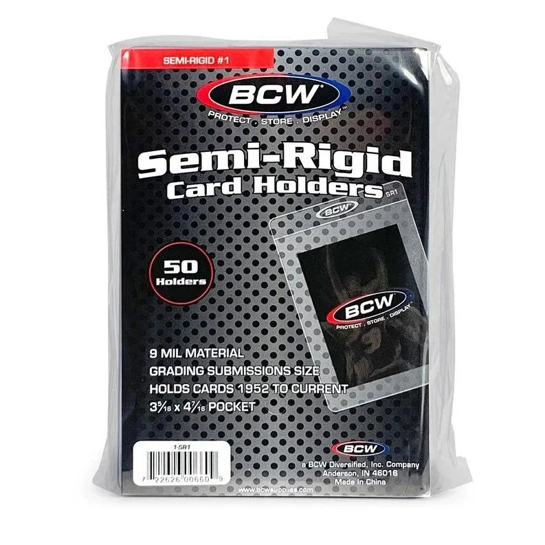 BCW Semi-Rigid Card Holders #1 - 5 Pack (250 Holders)