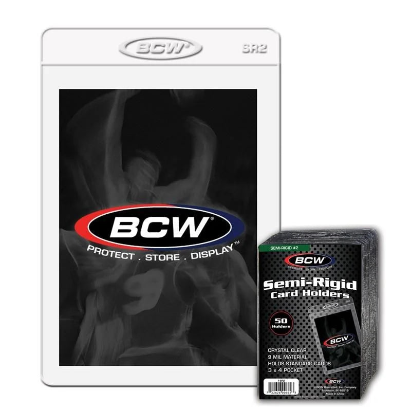 BCW Semi-Rigid Card Holders #2 - 5 Pack (250 Holders)