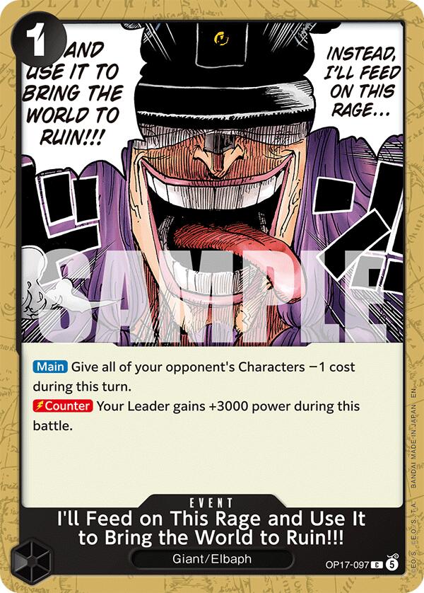 I'll Feed on This Rage and Use It to Bring the World to Ruin!!! [OP17 - OP17-097]