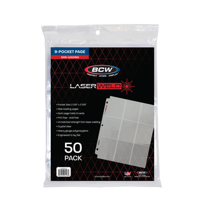 BCW LaserWeld 9-Pocket Page - Side Load (50 CT. Pack)